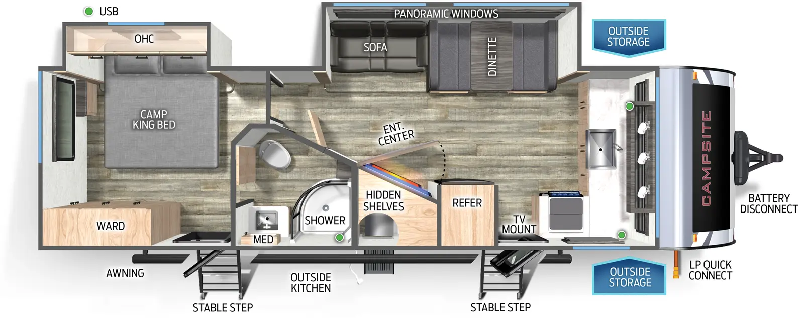 Campsite Reserve 26BW Floorplan